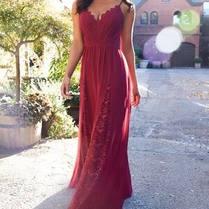 Hayley Paige Burgundy Formal Dress